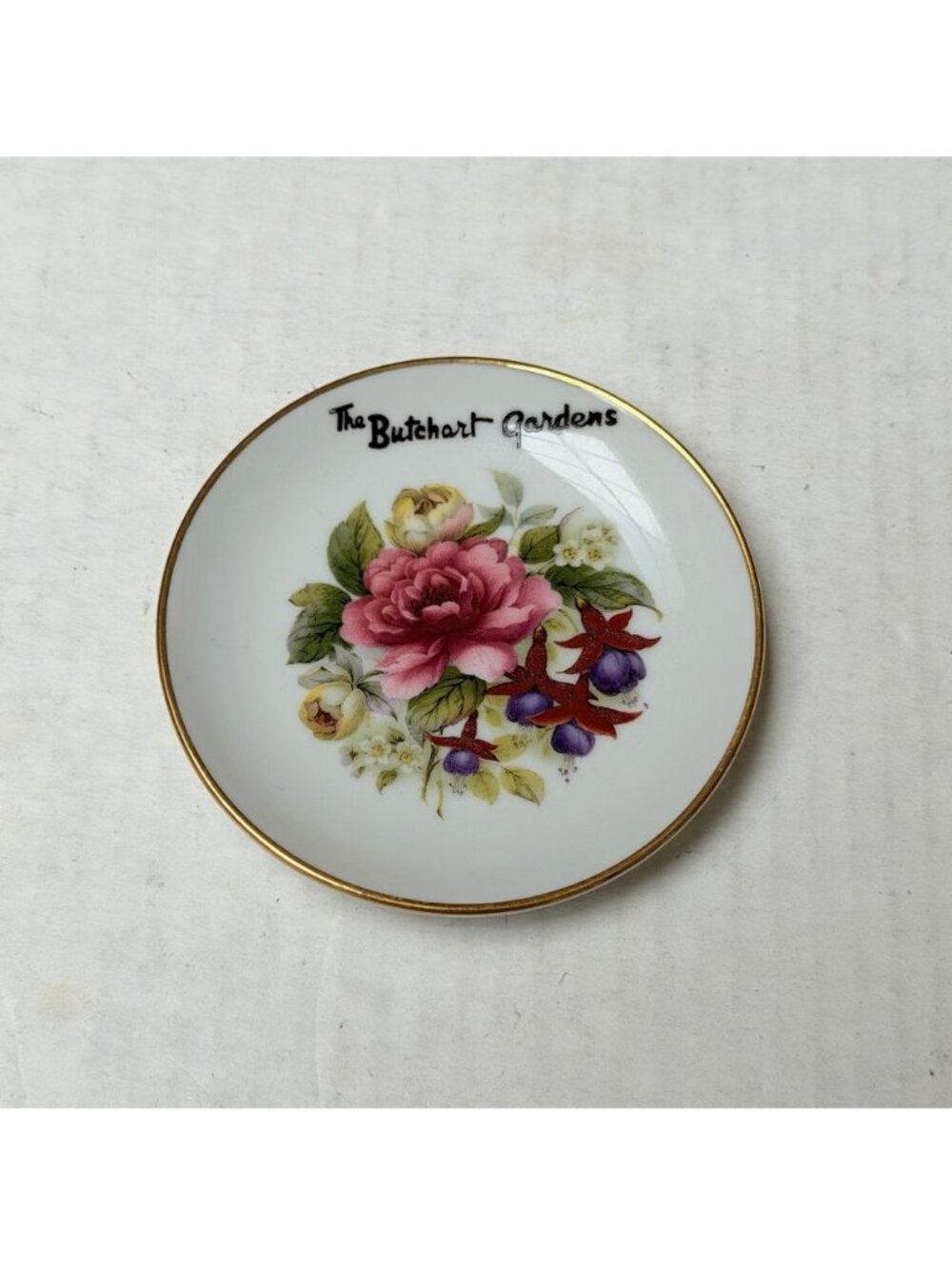 Butchart Gardens Trinket Dish Regency Fine Bone China Made England Vanity‎ Pink